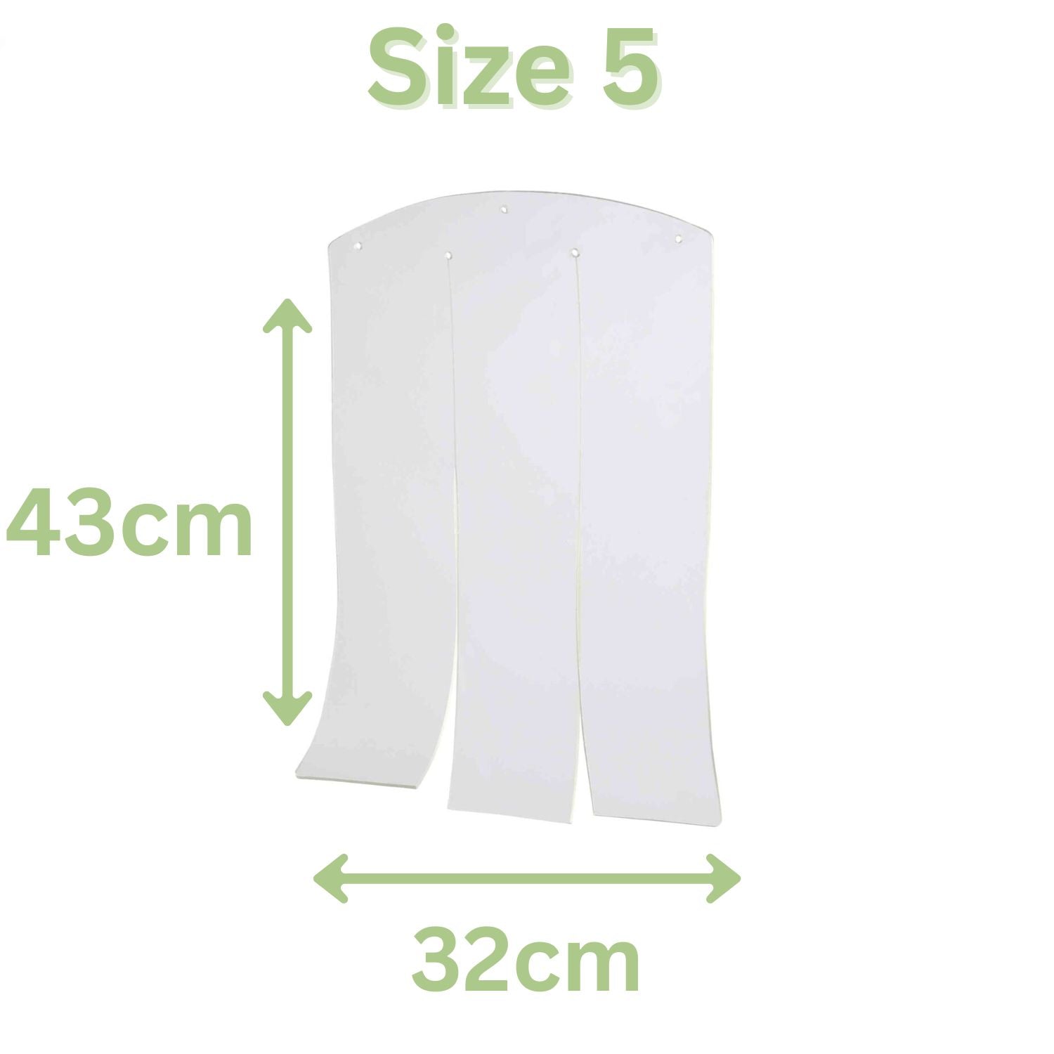 Clear plastic flap with three slits and nail holes for a wooden dog kennel. 