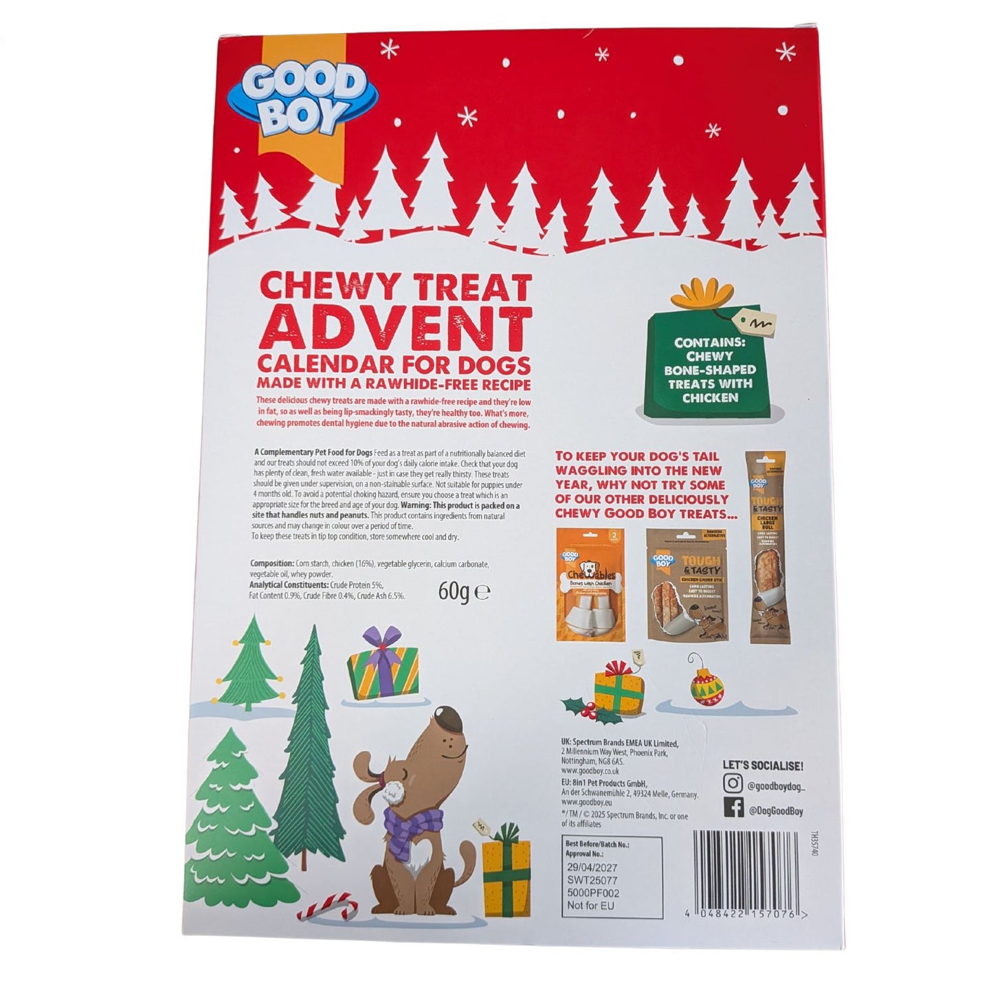 Good Boy Dog Advent Calendar – 24 Rawhide-Free Chicken Treats