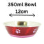 Cheeko Fusion Bowl – Stainless Steel Dog & Cat Bowl with Non-Slip Base | Red | 350ml–1900ml