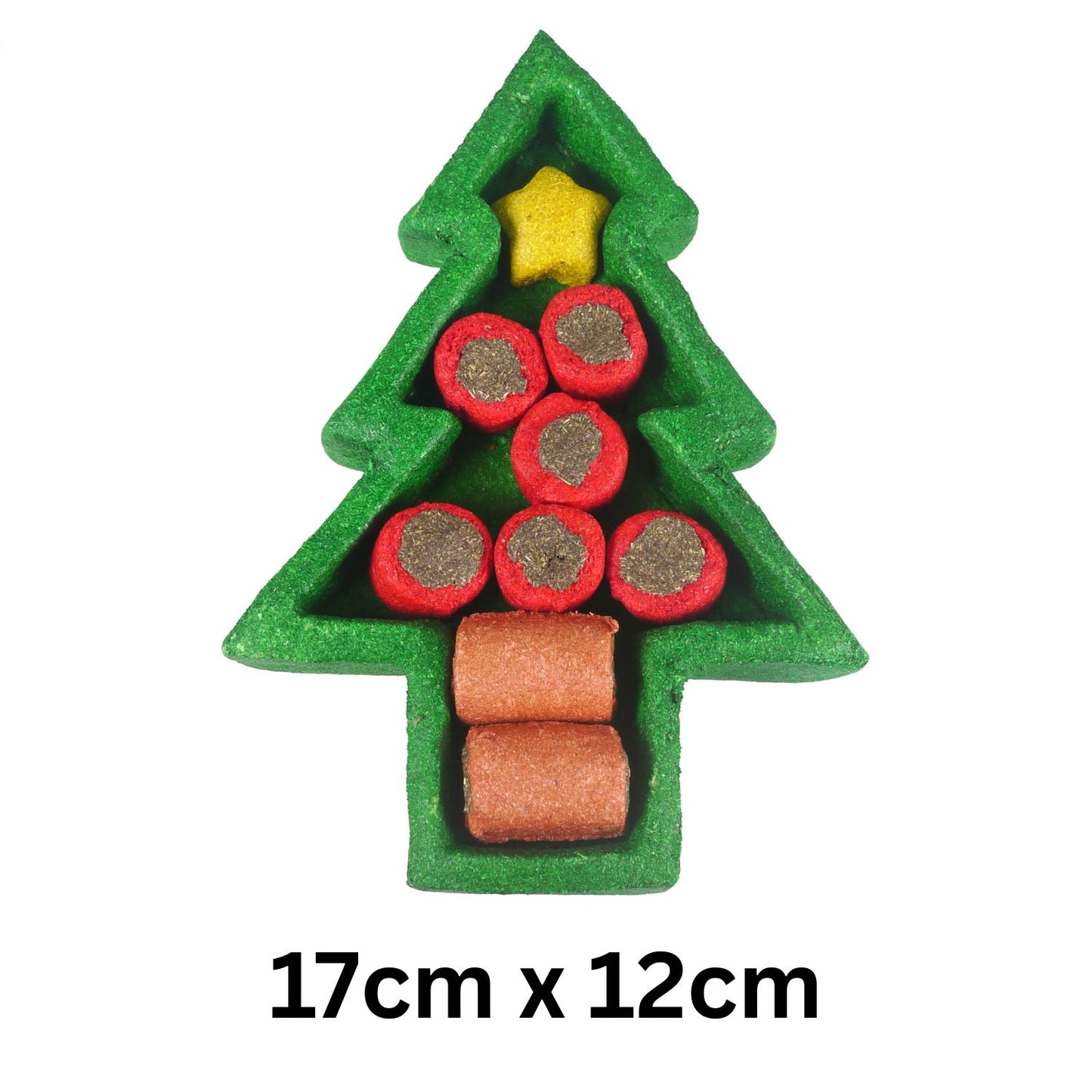 Rosewood Christmas Edible Puzzle Tree Treat for Rabbits, Guinea Pigs, Chinchillas, Degus, Rats, Hamsters and other Small Animals