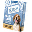 Burns Hearty Lamb dog food package with a dog on the front on a white background