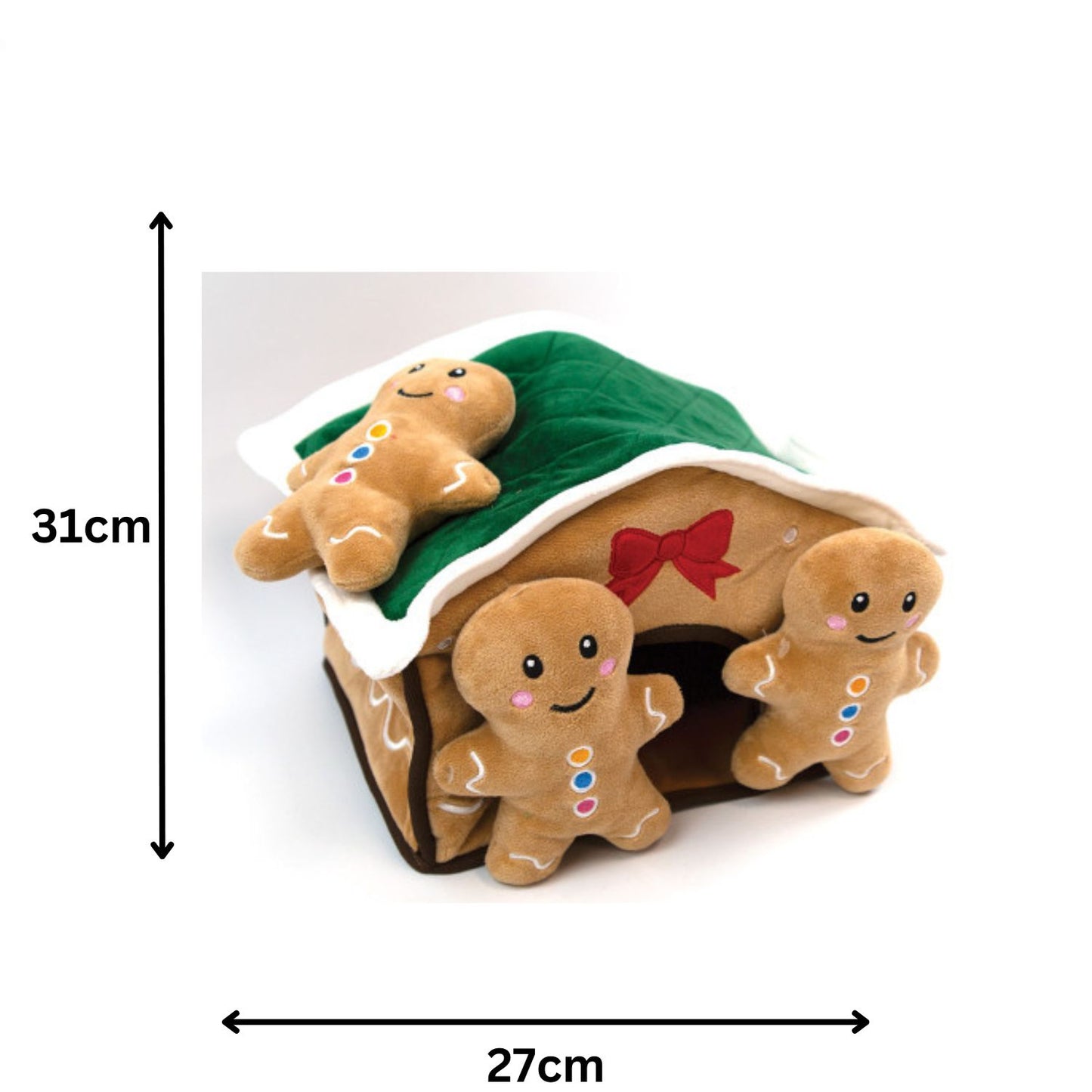 Happy Pet Gingerbread House Burrow & Hide | Christmas Dog Toy
