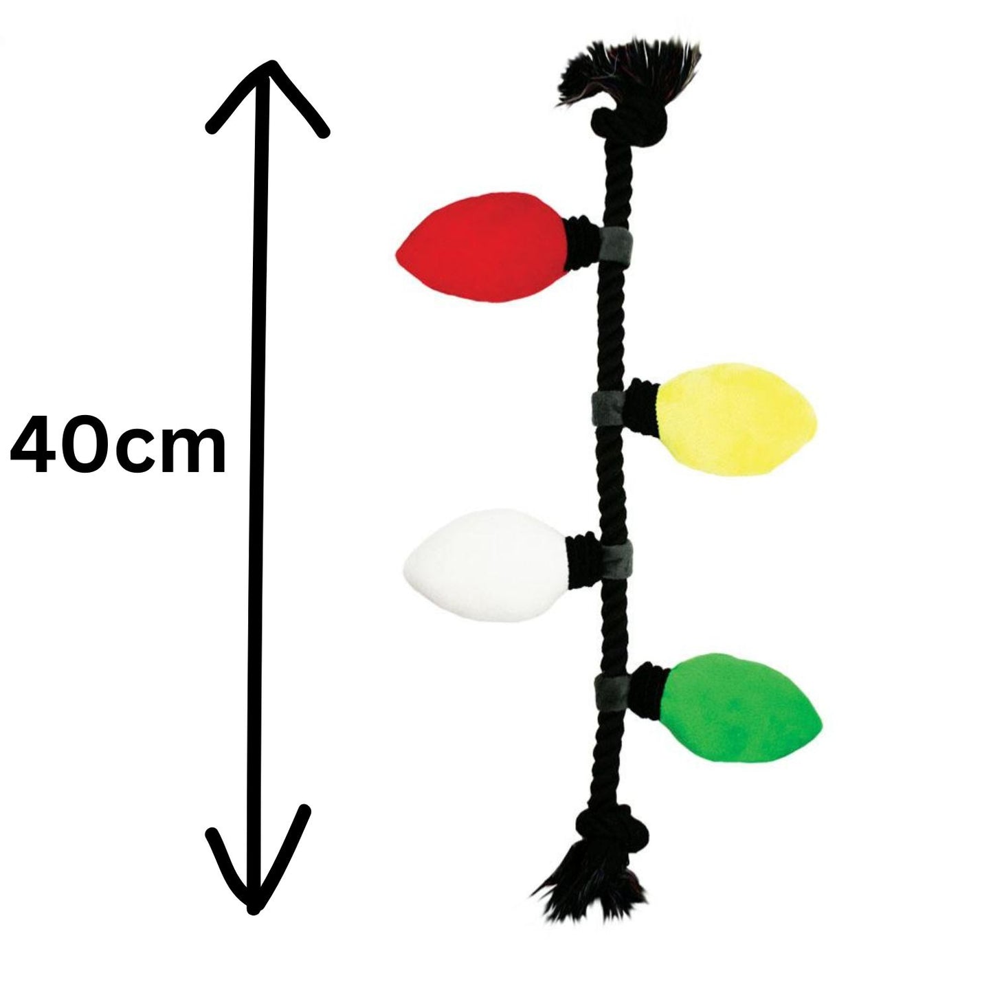 Festive Fairy Light Tug Toy – Plush & Squeaky Rope Dog Toy | Holly & Robin