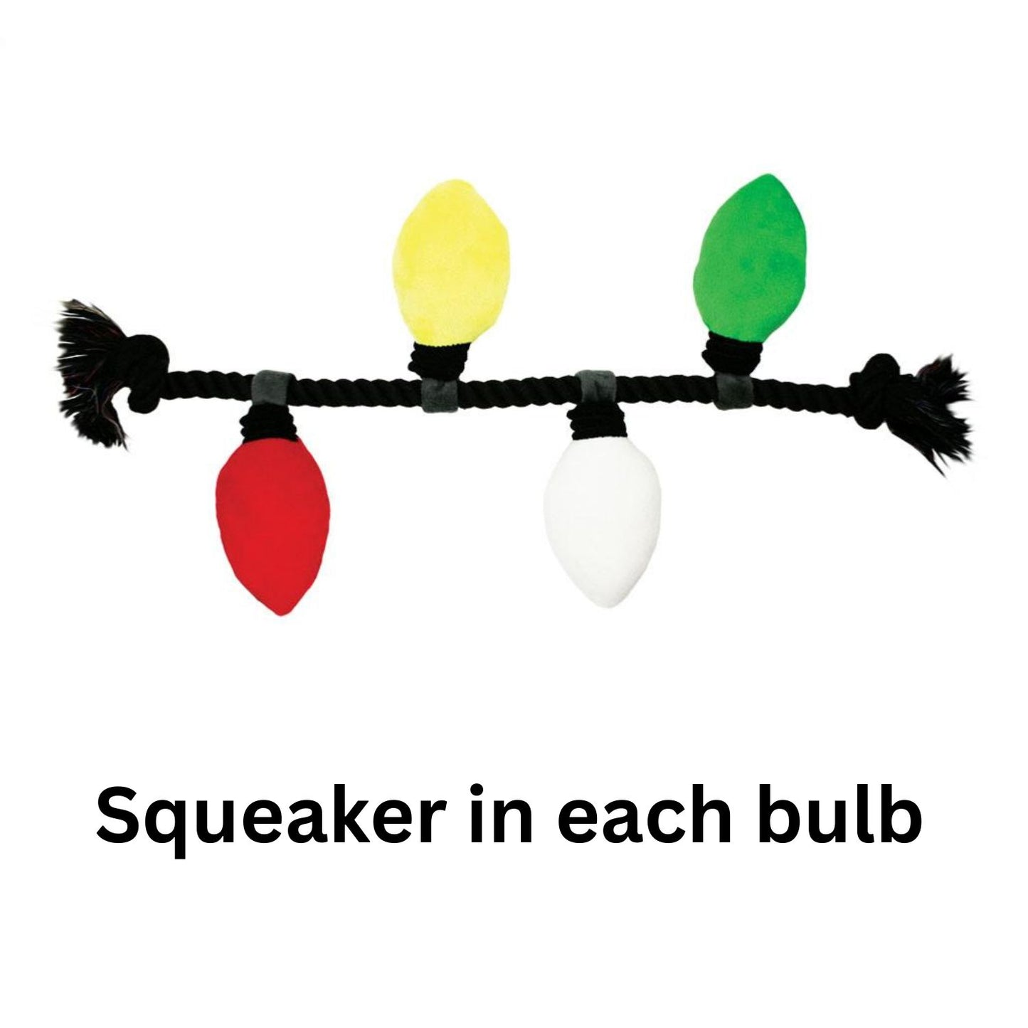 Festive Fairy Light Tug Toy – Plush & Squeaky Rope Dog Toy | Holly & Robin