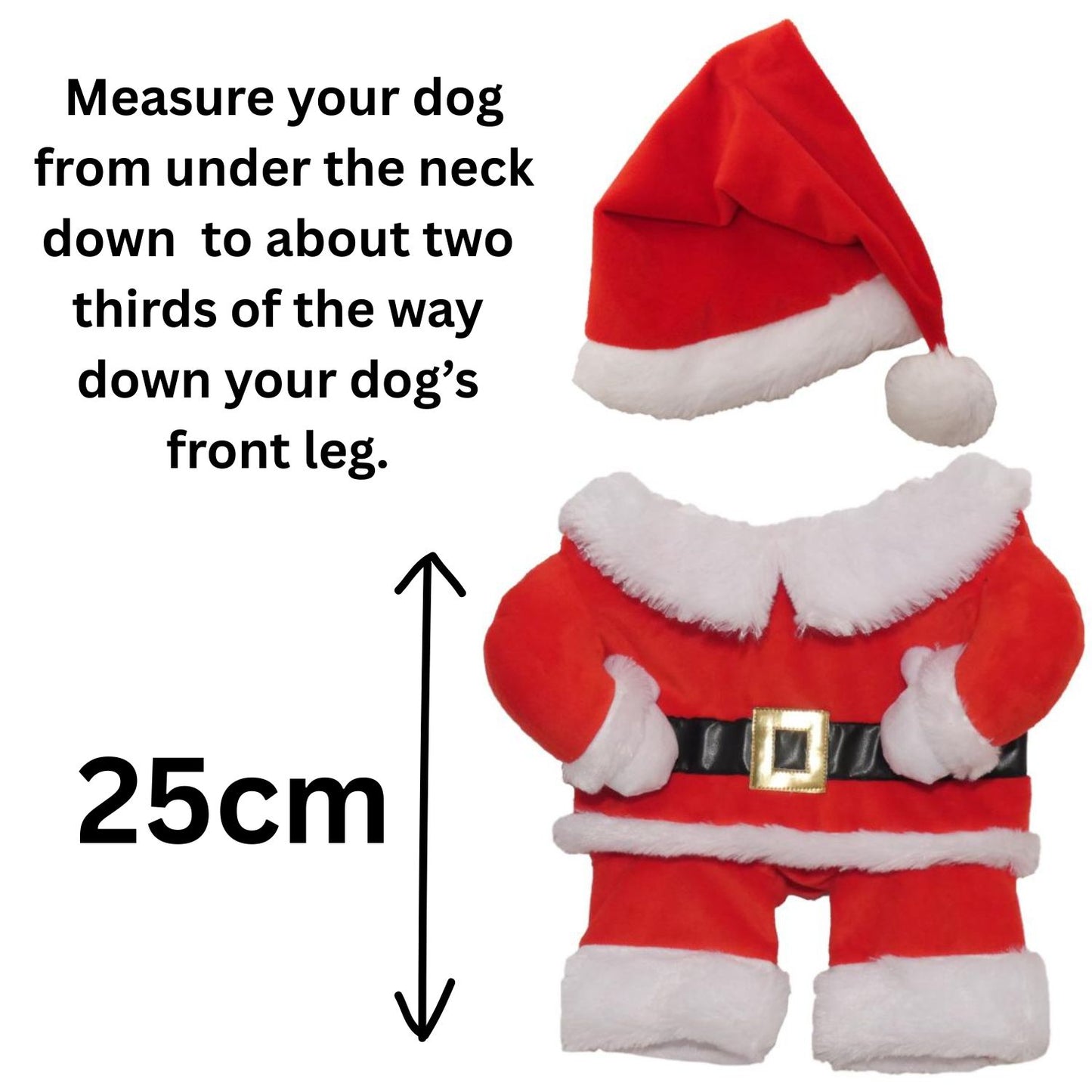 Santa Claus Dog Costume – Wagging Arms & Hat | Medium Size