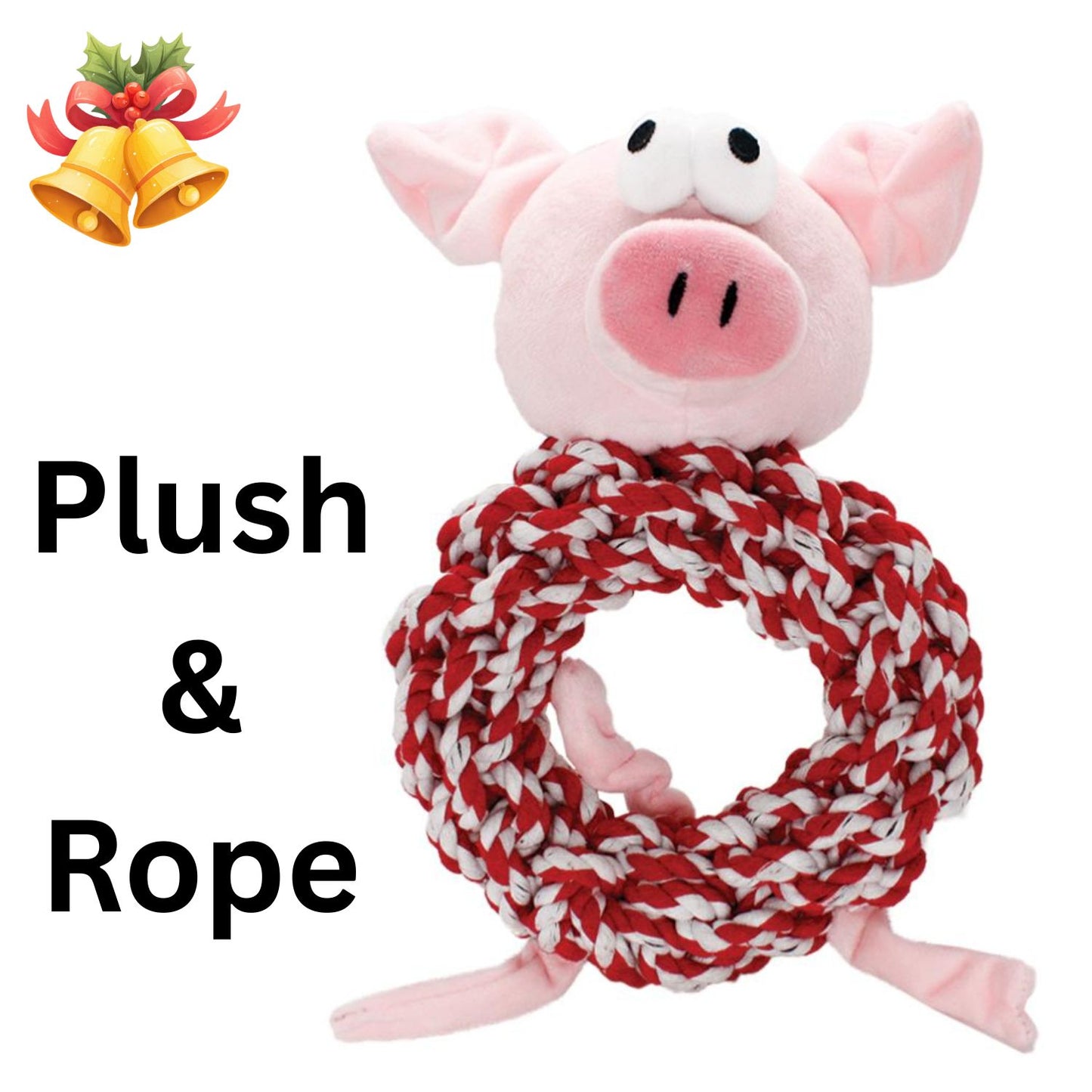 Knottie Ring Pig In Blanket – Festive Rope Dog Toy with Squeaker | Holly &  Robin Christmas Pet Gift