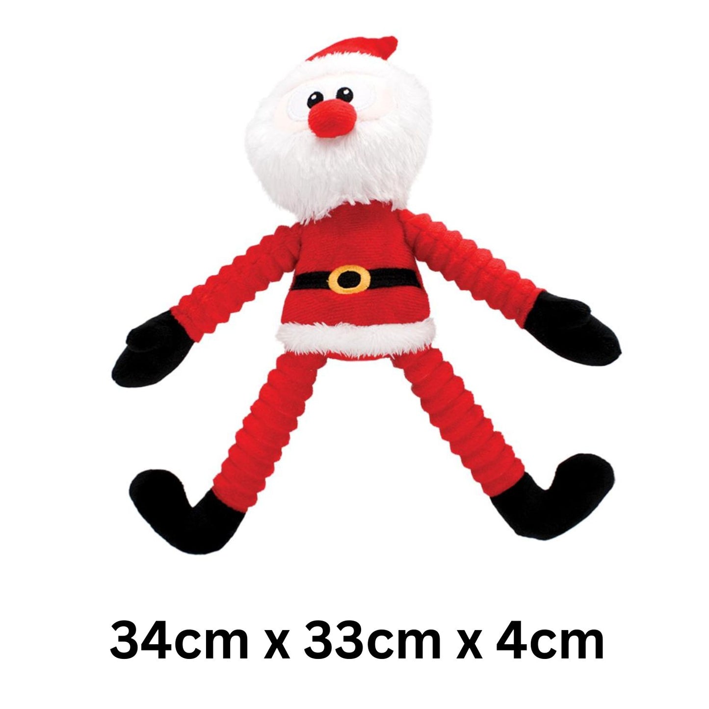 Cordy Crew Santa Dog Toy – Soft Plush Christmas Squeaker Toy | Holly & Robin Festive Gift for Dogs