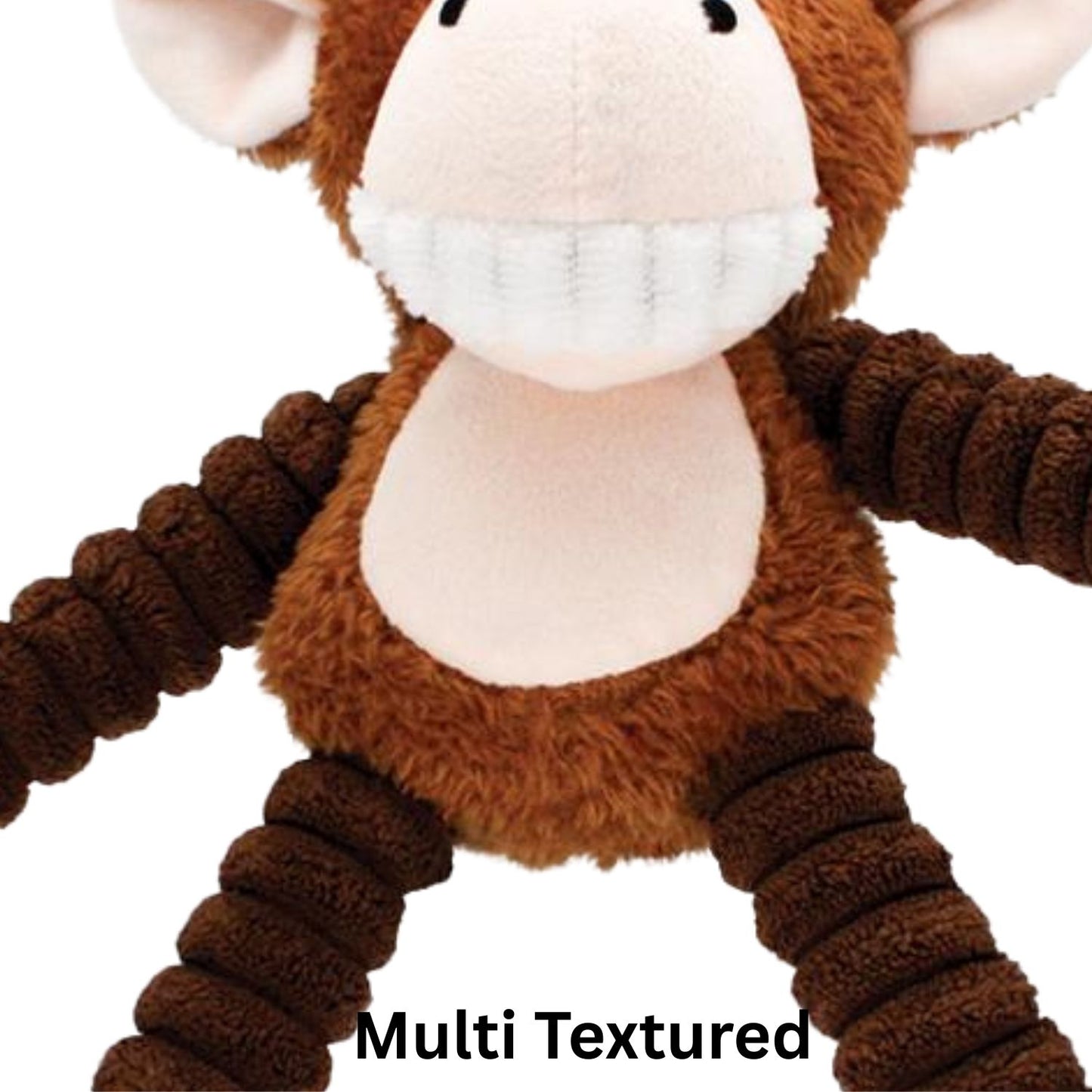 Cordy Crew Reindeer Dog Toy – Plush Christmas Squeaker Toy with Textured Limbs | Holly & Robin