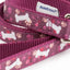 Ancol | Nylon Dog Clip Lead | Reflective Bone Pattern - Purple