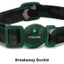 Green cat collar with a breakaway buckle on a white background

