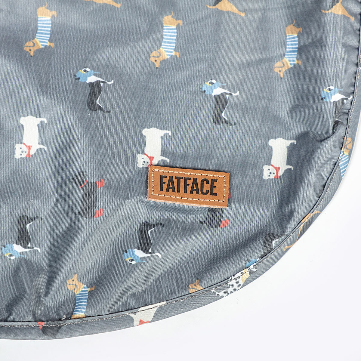 FatFace Marching Dogs Raincoat | Lightweight Pattern Grey Coat