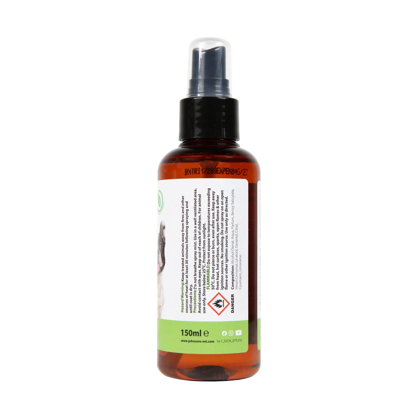 Johnsons Veterinary | Dog Deodorant Spray | Cucumber Scent - 150ml