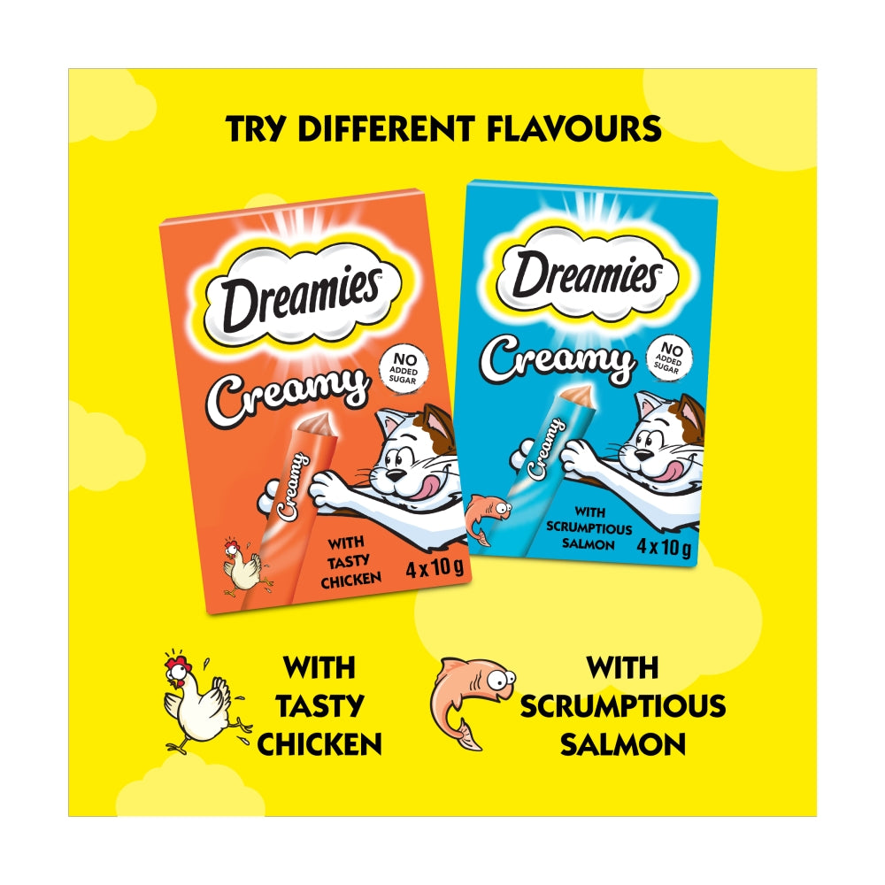 Dreamies | Cat Treats | Creamy Chicken Tubes - 4 x 10g