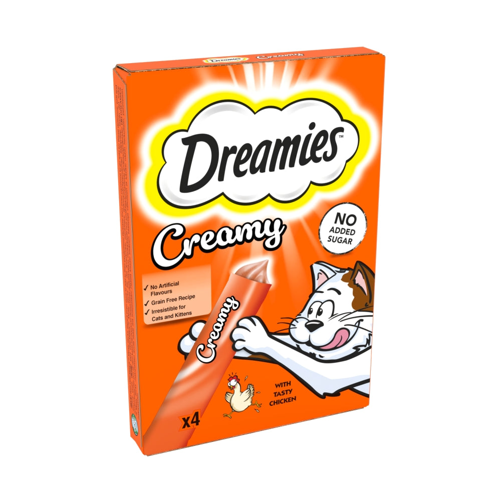 Dreamies | Cat Treats | Creamy Chicken Tubes - 4 x 10g