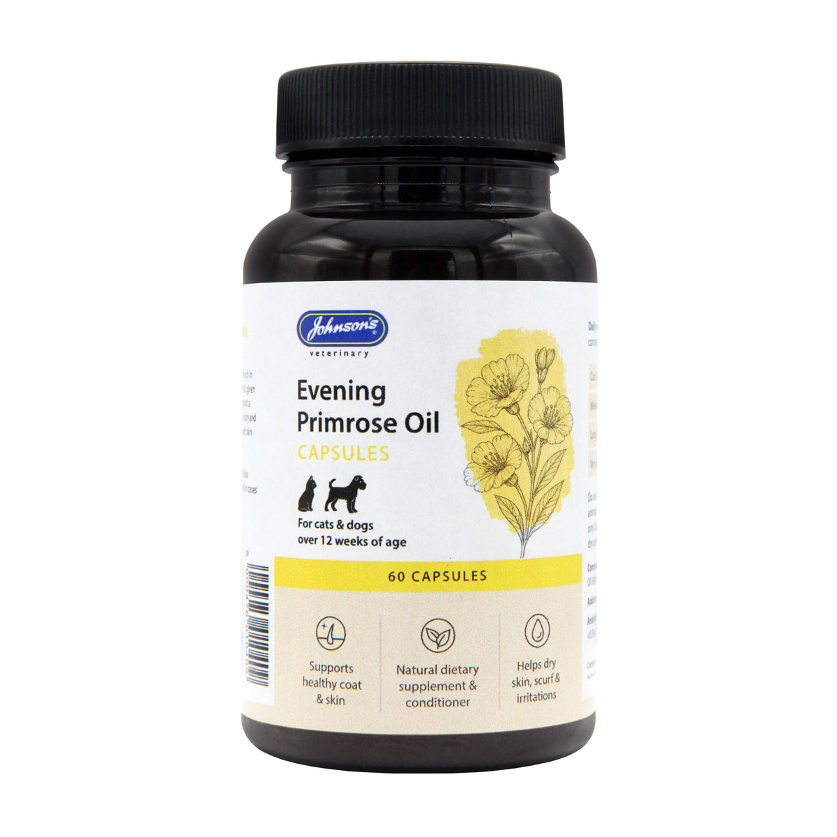 Johnson's Veterinary | Natural Dog & Cat Supplement | Evening Primrose Oil Capsules