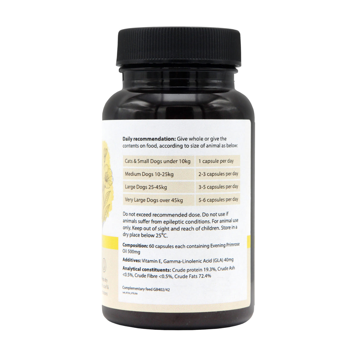 Johnson's Veterinary | Natural Dog & Cat Supplement | Evening Primrose Oil Capsules
