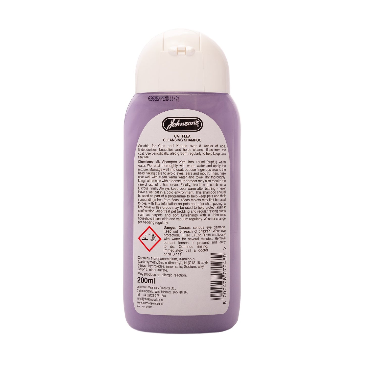 Johnson's Cat Flea Cleansing Shampoo | Natural Citronella