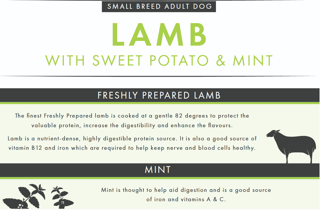 Lamb with Sweet Potato & Mint (Small Breed) | Hypoallergenic Dry Dog Food | Grain Free by Pet Connection