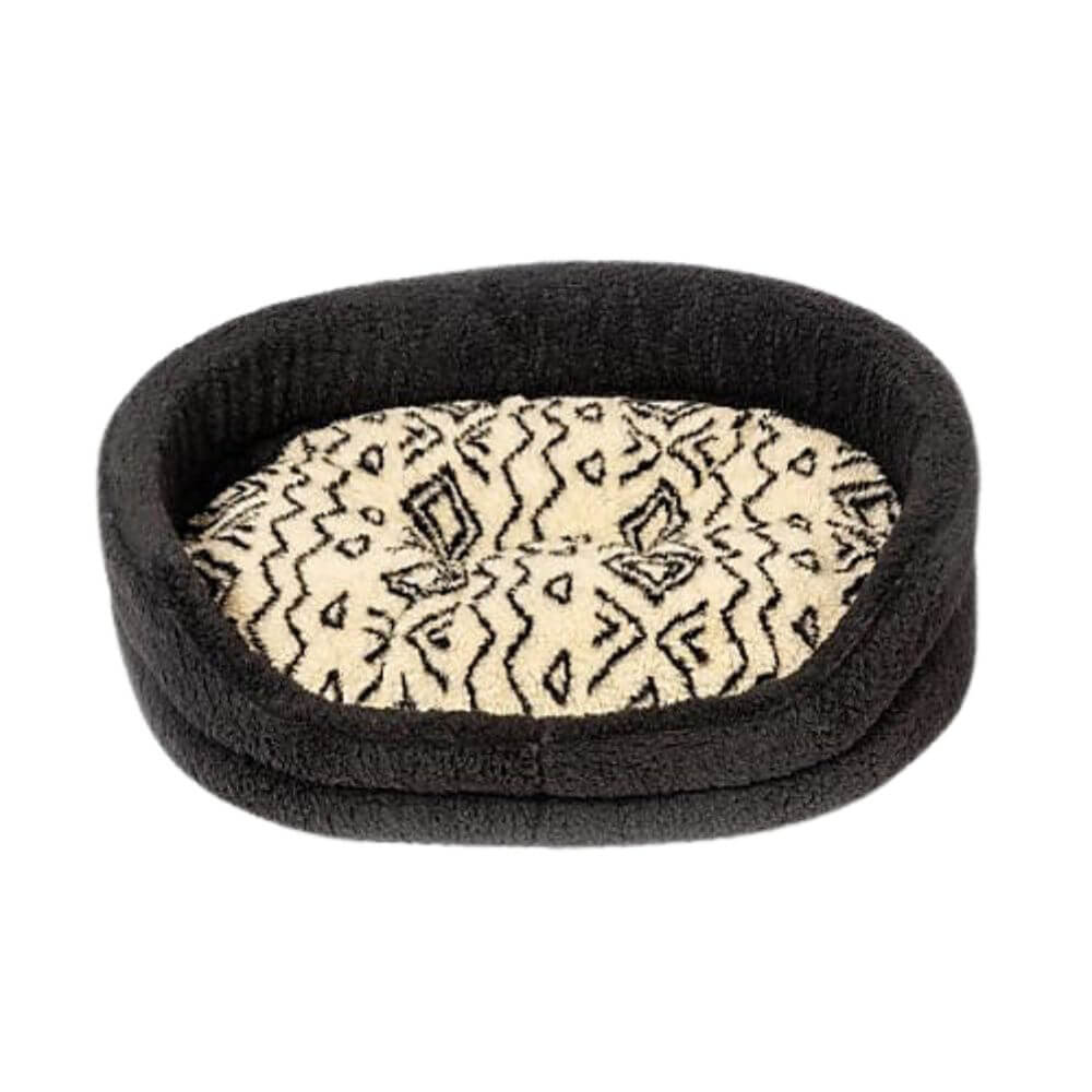 Fleece Neutral Geometric Slumber Bed 35"