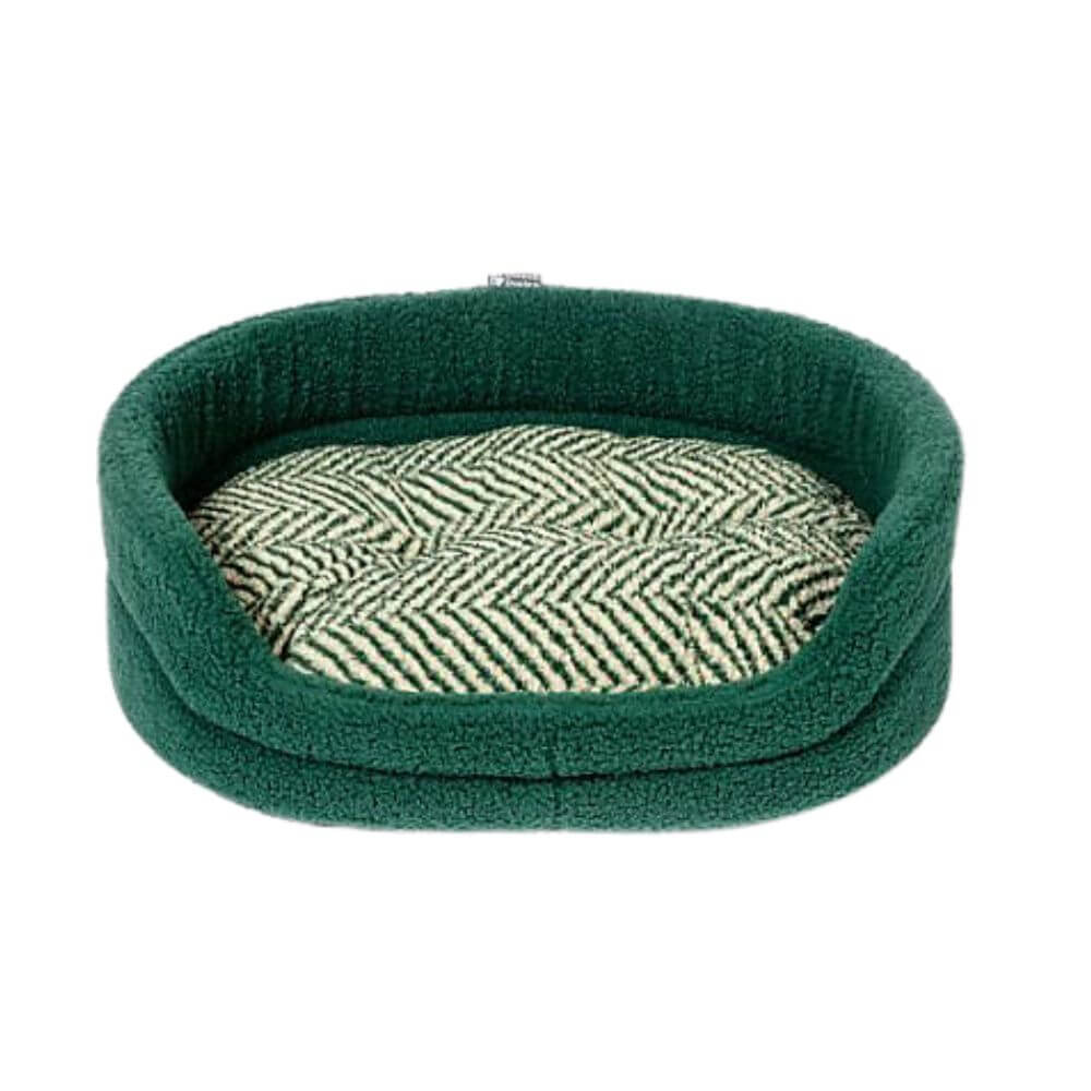 Fleece Green Herringbone Slumber Bed 30"