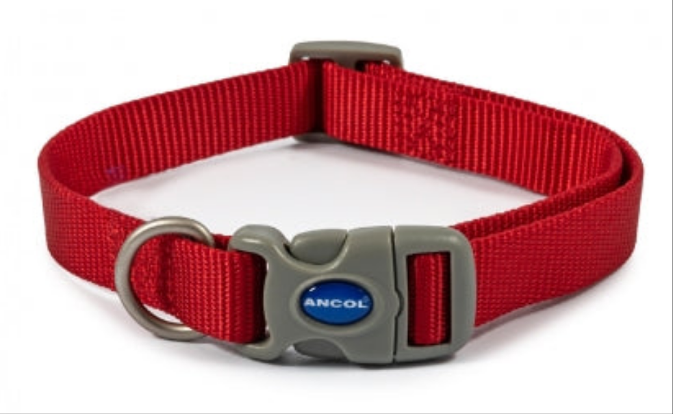 Ancol | Dog Collar | Viva Adjustable Polyweave Nylon - Red