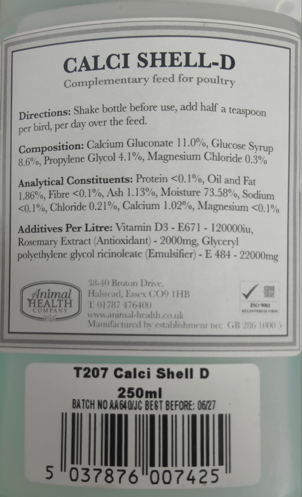 Calci Liquid Calci Shell D | Liquid Calcium Supplement for Poultry by Animal Health ...