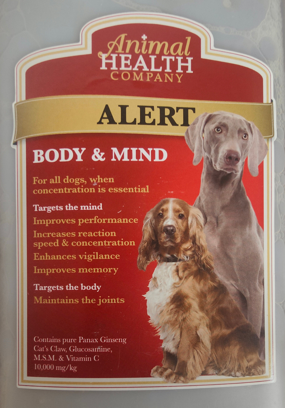 Alert | Dog Supplement For Focus, Anxiety, Joint Health & Performance by Animal Health Company
