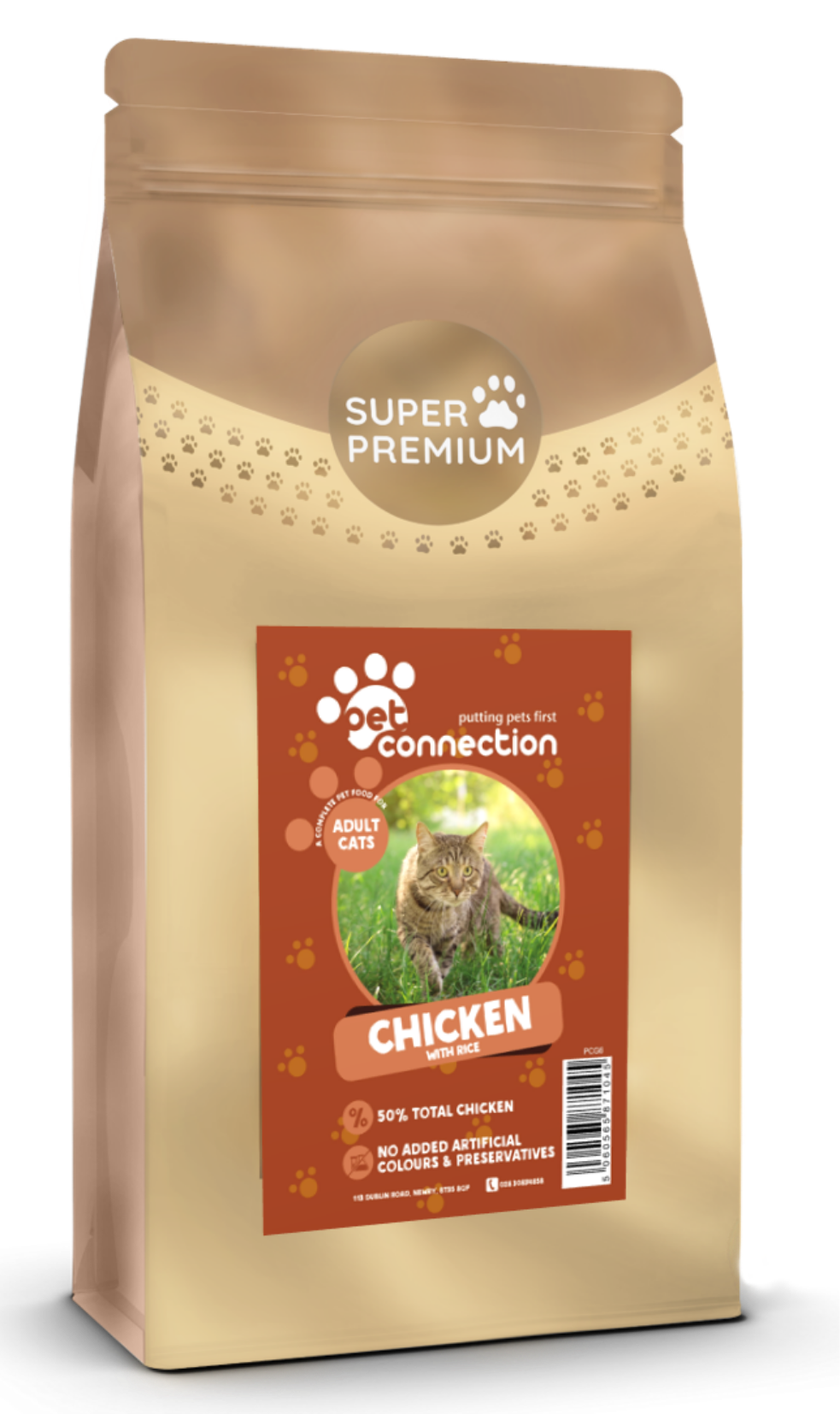 Pet Connection Super Premium | Complete Dry Cat Food | 50% Chicken Recipe for Adults