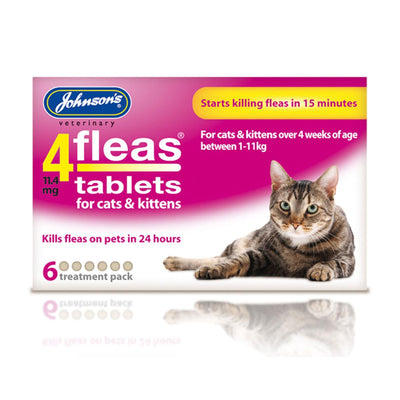Johnson's 4Fleas Tablets - Fast-Acting Flea Treatment for Cats & Kittens