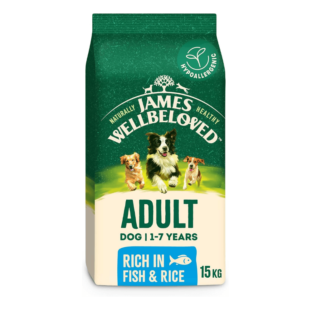 Short Dated Special Offer - James Wellbeloved Dog Fish & Rice 15kg | Dry Dog Food BBD 26/10/26