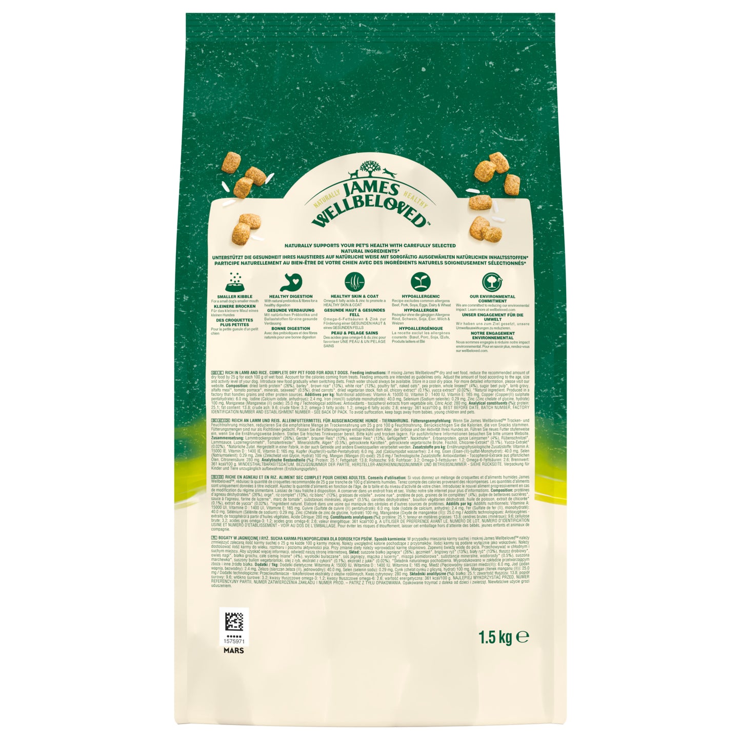 James Wellbeloved | Gluten Free Dry Dog Food | Adult Small Breed | Rich In Lamb & Rice