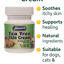 Johnson's Tea Tree Skin Cream for pets with product details on a white background