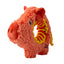Plush dog toy with a rope, resembling a horse, on a white background
