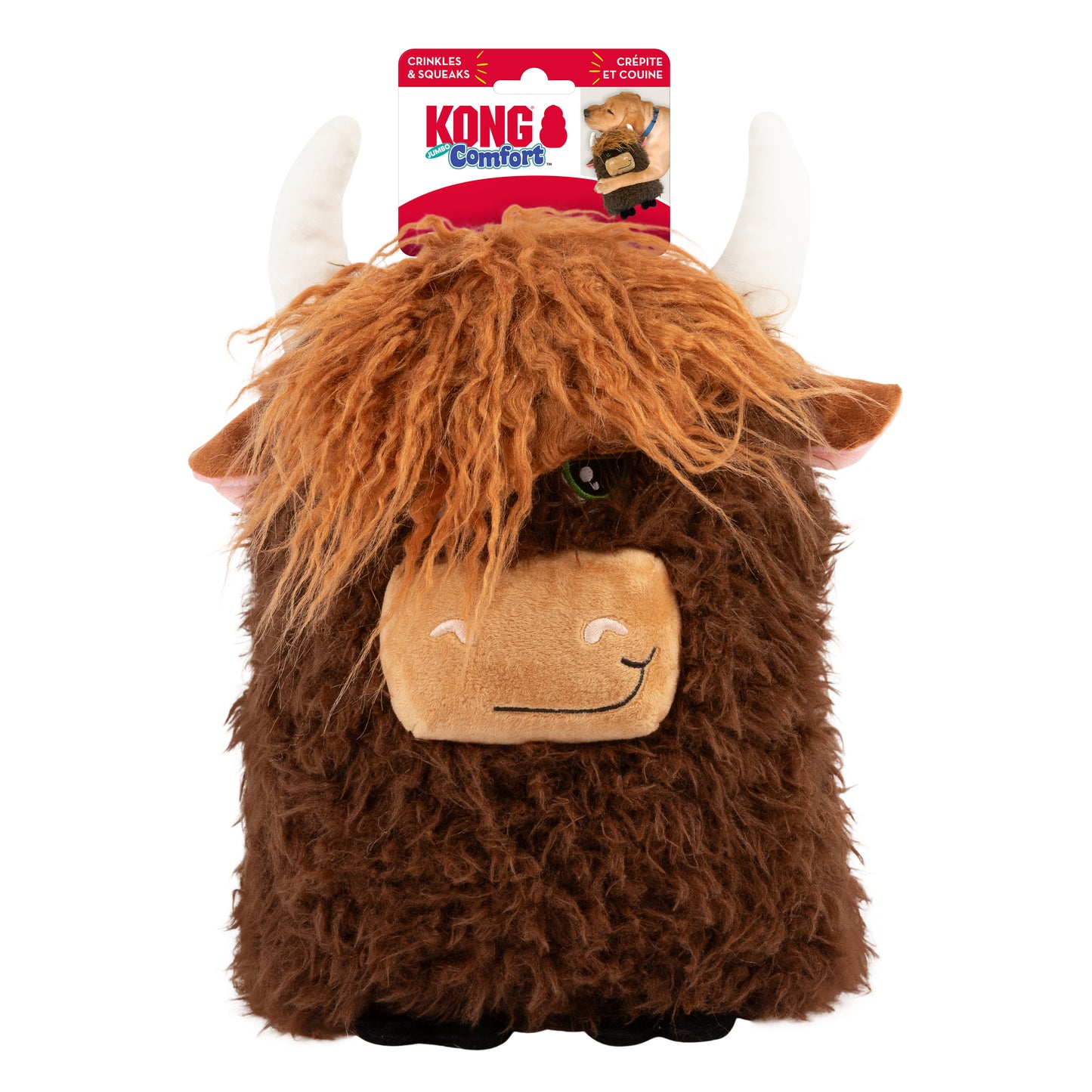 KONG | Comfort Jumbo Highland Cow | Extra Large Dog Toy