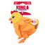 Kong dog  toy shaped like a chicken with packaging on a white background
