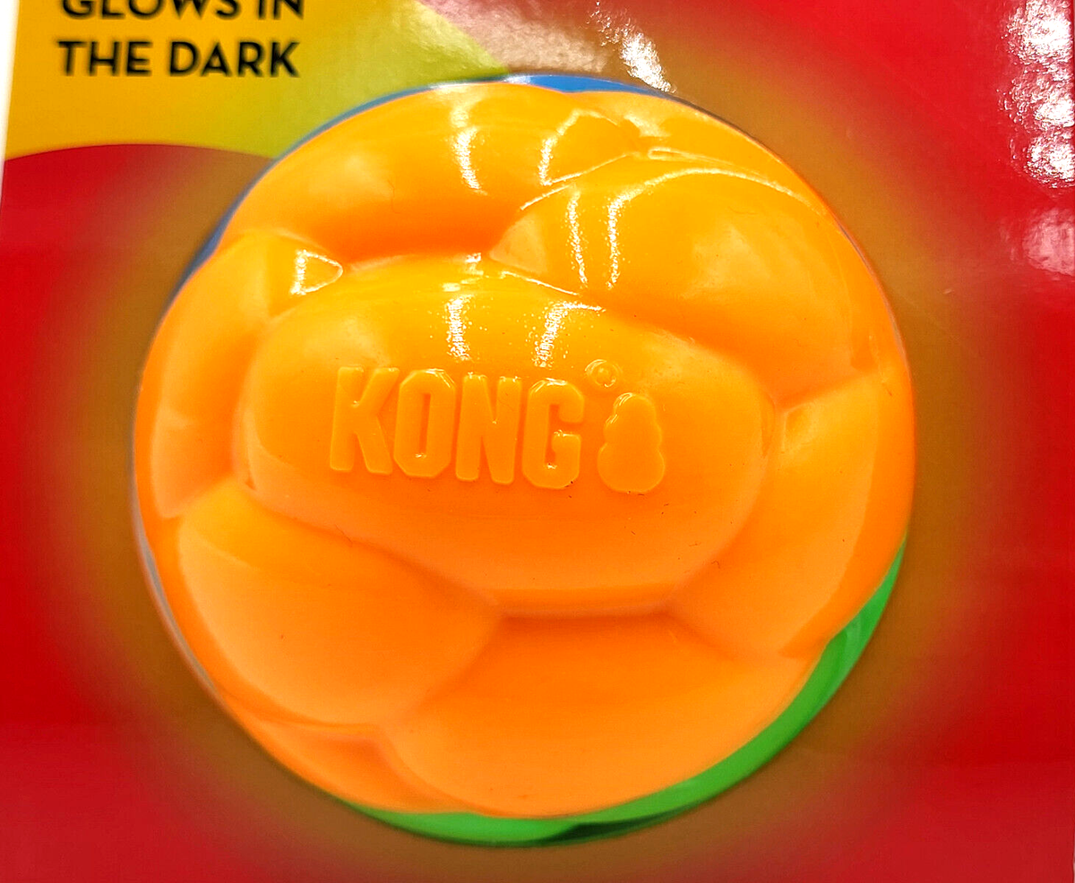 KONG | Twistz High Viz Glow In The Dark Ball | Large Dog Toy