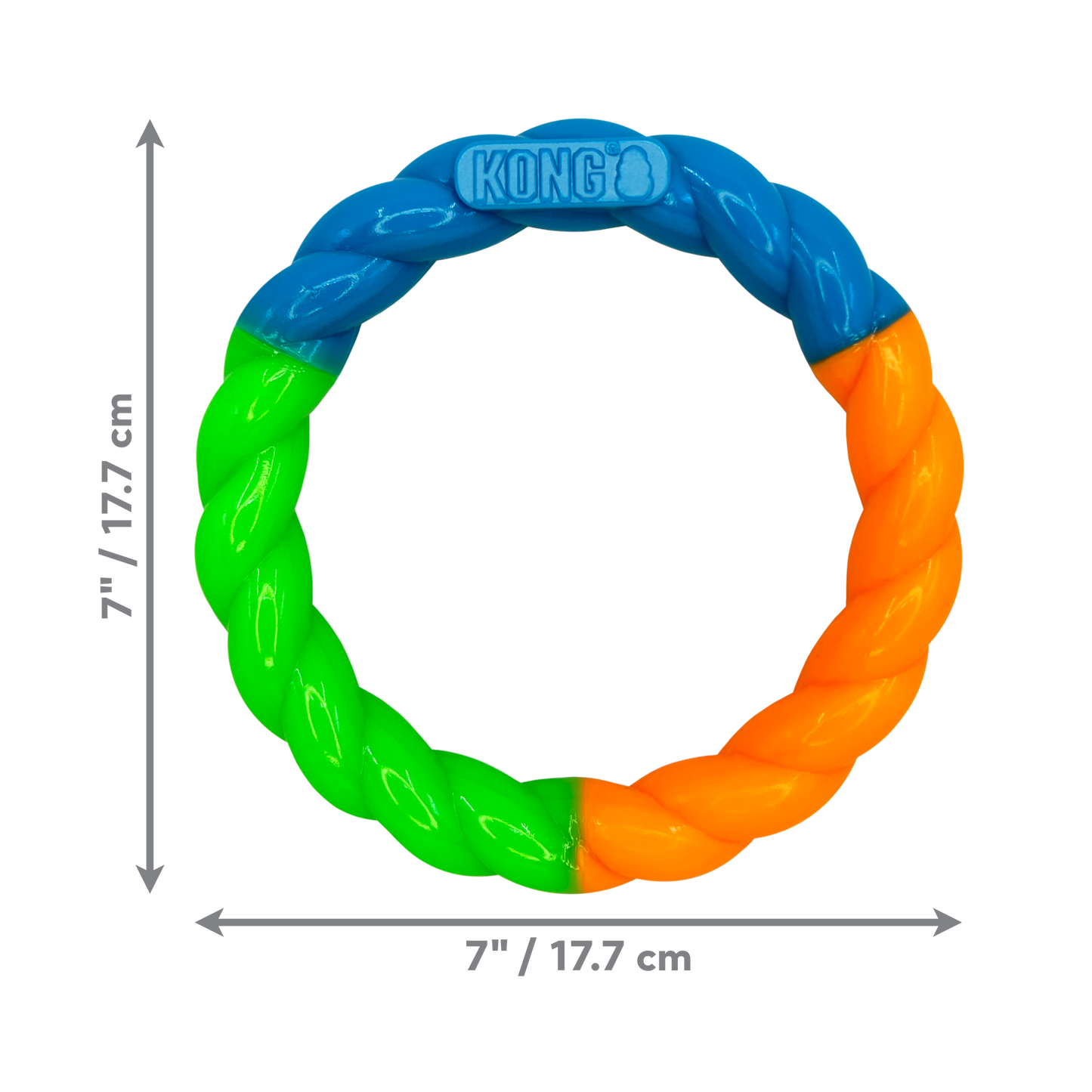 KONG | Twistz High‑Viz Ring | Small Glow‑in‑the‑Dark Dog Toy