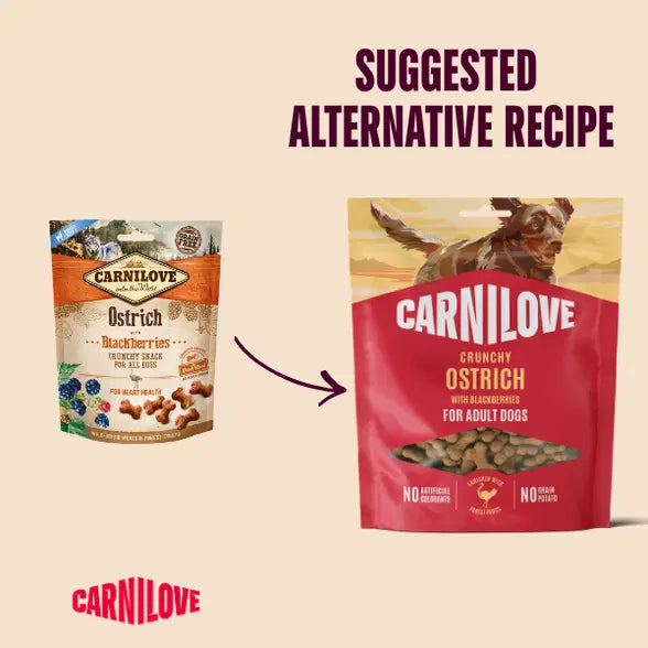Carnilove Ostrich With Blackberries 🐦 Crunchy Treat Snacks for Sensitive Dogs - 200g