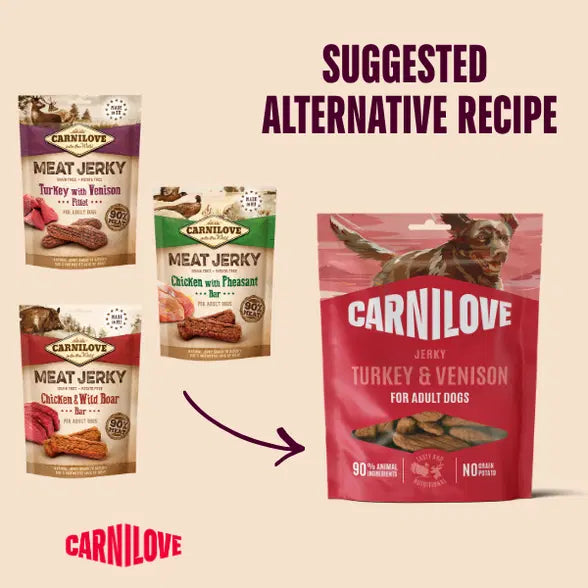Carnilove Meat Jerky Turkey with Venison Fillet Dog Treat - 100g
