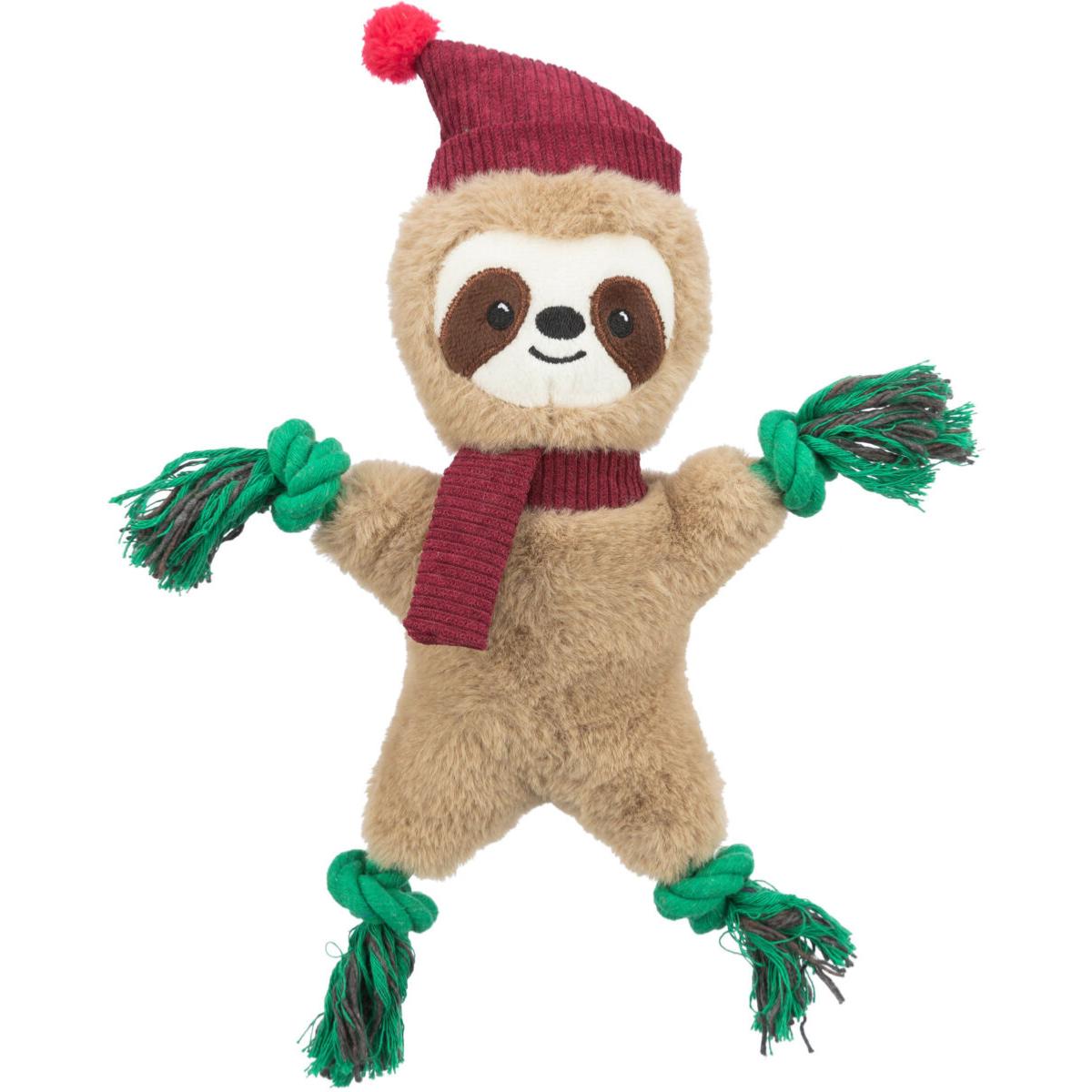 Trixie Sloth | Christmas Plush & Rope Dog Toy