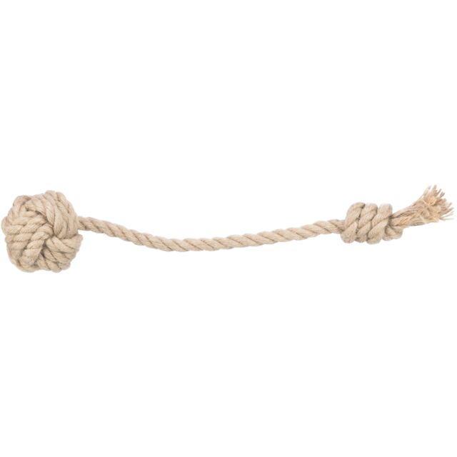 Trixie | Sports Dog Toy | Obedience Cotton & Hemp Ball with Short Rope