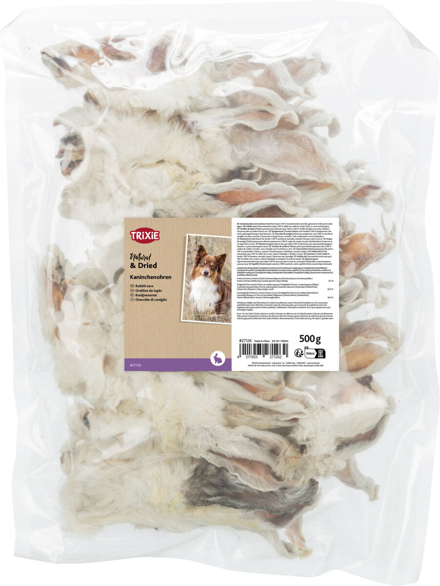 Trixie Dried Rabbit Ears with Fur Dog Chews | 100g & 500g