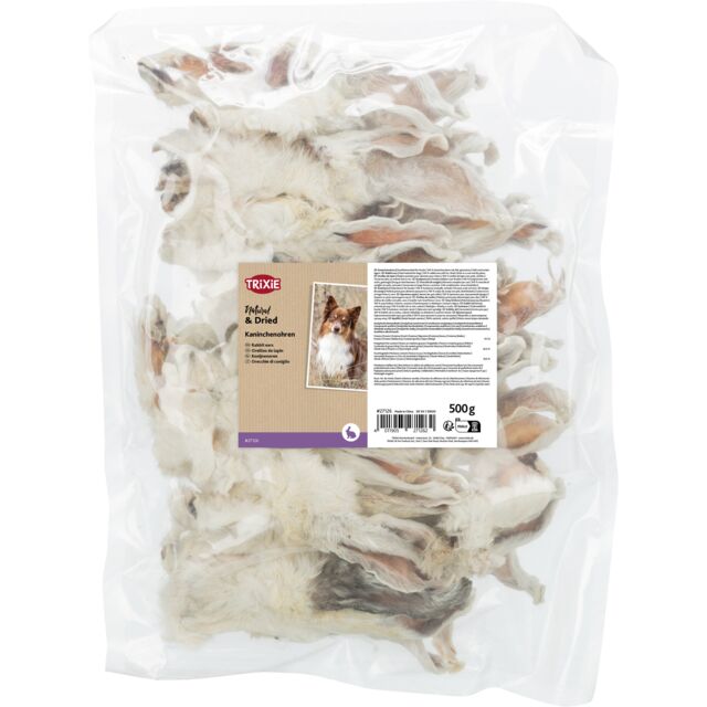 Trixie Dried Rabbit Ears with Fur Dog Chews | 100g & 500g