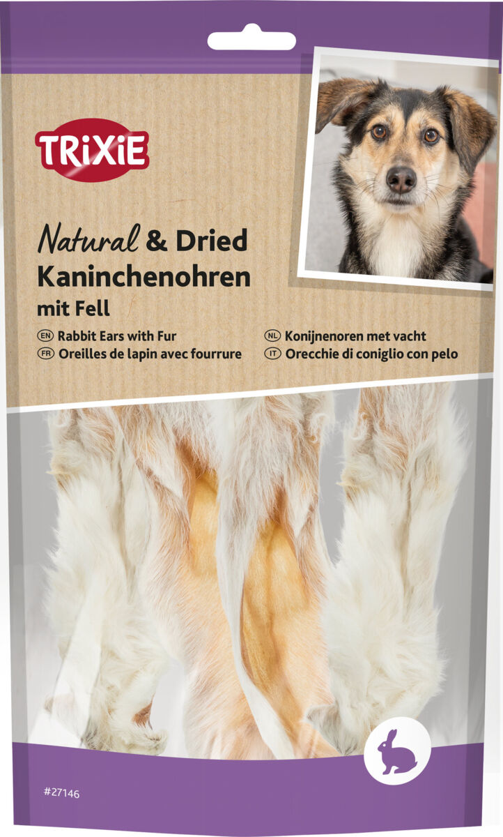 Trixie Dried Rabbit Ears with Fur Dog Chews | 100g & 500g