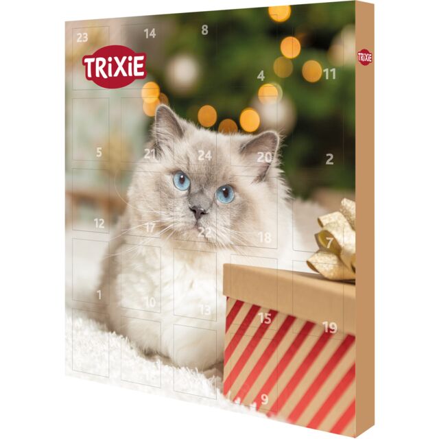 Trixie cat-themed advent calendar with a cat and gift box design.