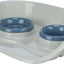 Trixie Plastic Dinner Tray - NonSlip Feeding Station with Splash Guard & 2 Removable Bowls (Small Dogs & Cats)