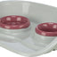 Trixie Plastic Dinner Tray - NonSlip Feeding Station with Splash Guard & 2 Removable Bowls (Small Dogs & Cats)