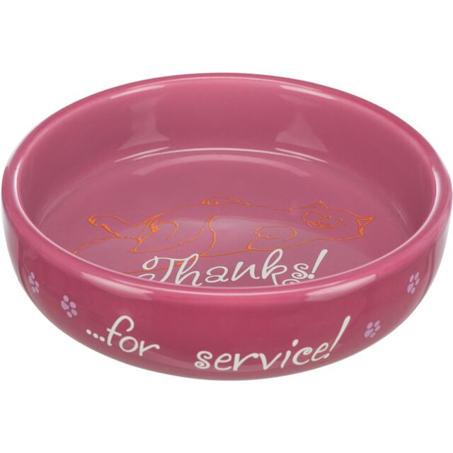 Trixie "Thanks for Service" Shallow Ceramic Dog & Cat Food & Water Bowl - 300ml