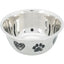 Trixie Stainless Steel Non Slip Pet Bowl Hearts & Paws Small 0.5 Litre