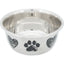 Trixie Stainless Steel Non Slip Pet Bowl Hearts & Paws Small 0.5 Litre